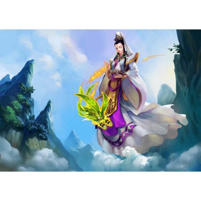

Guanyin Bodhisattva Tathagata Framed Poster - Decorative Wall Art with Free Shipping Yellow Kraft Paper (No Glue) 30X42 cm
