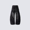 Retro Embroidered Curved Knife Denim Pants Water Washed Distressed Wide Leg Jeans Men Women