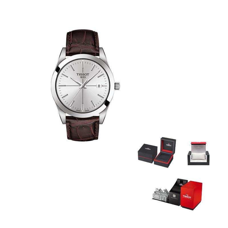 

TISSOT Windy Collection Quartz Movement 100m Water Resistance Men s Watch 40mm White Dial Stainless Steel Case T127.410.16.031.01 Brown Strap