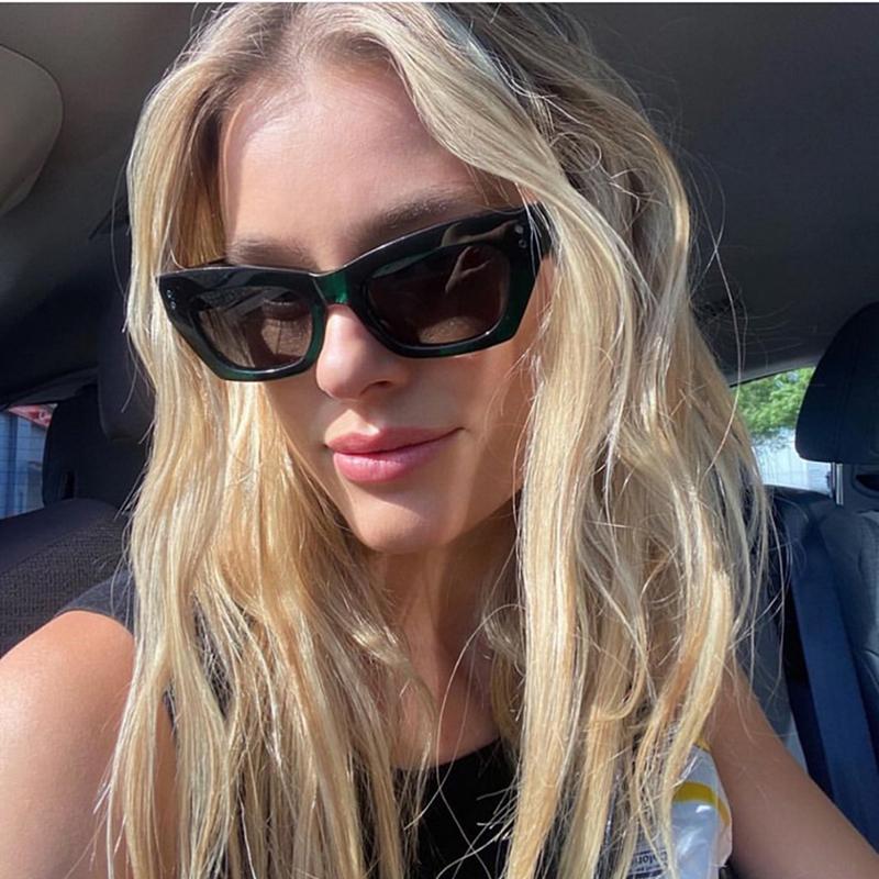 High-Quality New in Fashion Designer Cat Eye Women Sunglasses For Female Gradient Vintage Rivet Sun Glasses Luxury Sexy Ladies Eyewear