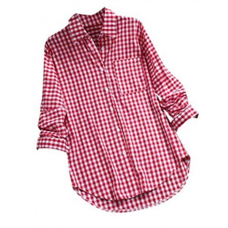 Available Now: Retro Plaid Long Sleeve Lapel Shirt