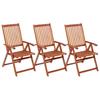 Day and Night - Day and Night Folding Garden Chairs 3 Units Solid Acacia Wood