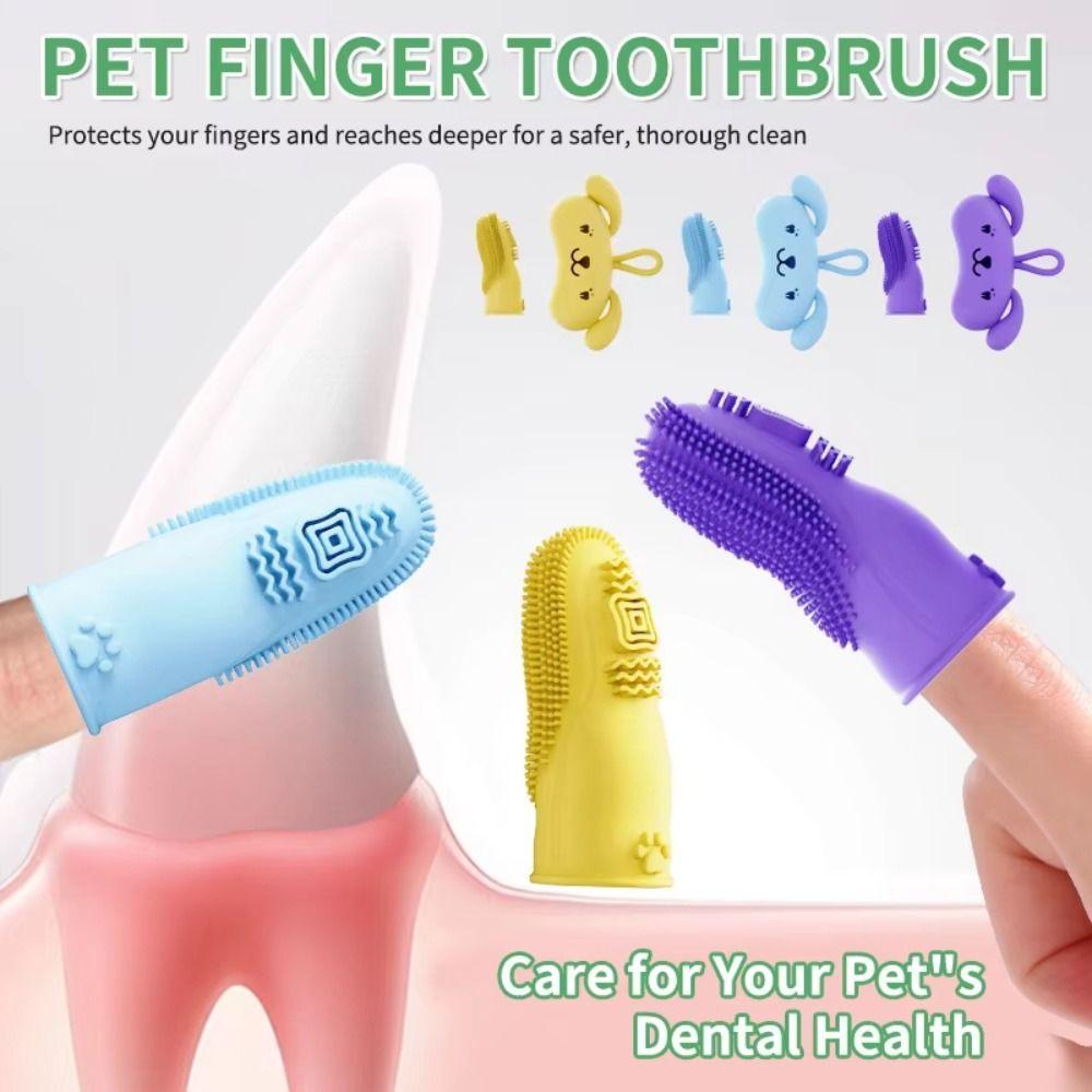 Soft Silicone Cat Toothbrush Double-sided Pet Teeth Cleaning Tool Dog Finger Toothbrush  Puppies