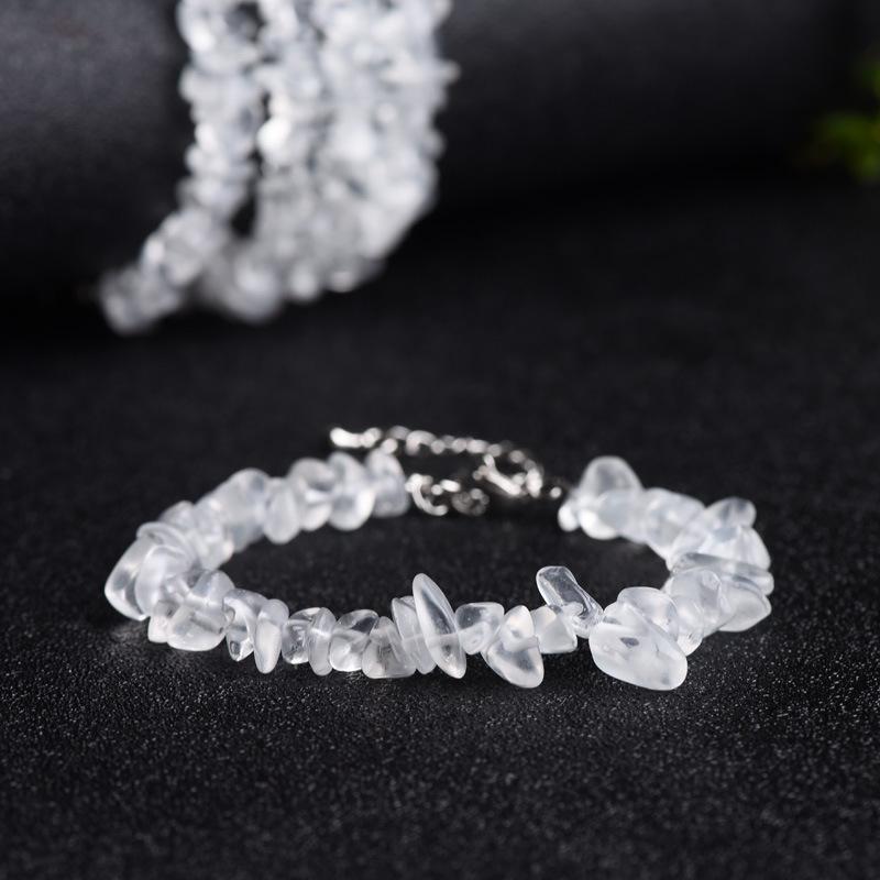 Adjustable Raw Crystal Stone Bracelet - Fresh, Irregular Chip Style Fashion Jewelry
