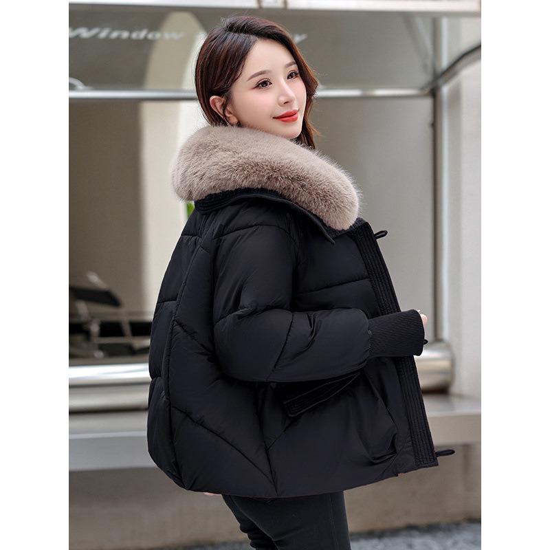 Short Down Cotton Clothes Women's Winter New Fashion Loose Maillard Big Fur Collar Thickened Warm Jacket
