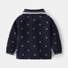 Boys Sailor Style Shirt Long Sleeve Navy White Collared Casual School Top for Kids