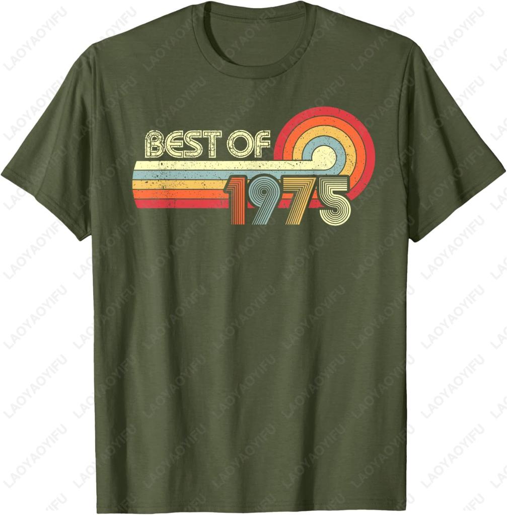 Vintage Best of 1975 45 Years Old 45th Birthday Gift TShirt Retro Funny Graphic T Shirts Summer Men Women Cotton Casual Tees