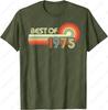 Vintage Best of 1975 45 Years Old 45th Birthday Gift TShirt Retro Funny Graphic T Shirts Summer Men Women Cotton Casual Tees