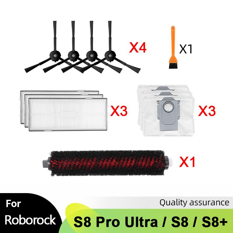 For Roborock S8 S8 Pro Ultra S8+ G20 Robot Vacuum Spare Parts Main Side Brush Mop Hepa Filter Dust Bag Cleaning Rolling Brush