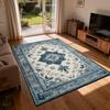 Persian Blue White Carpet Ethnic Style Living Room Decoration Sofa Rug Short Velvet Easy Clean Bedroom Parlor Floor Mat Non-slip