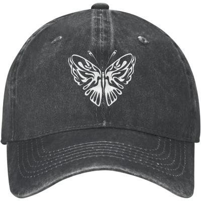 Abstract Butterfly Fly Distressed Adjustable Washed Denim Mens Dad Trucker Hat Baseball Ball Cap for Men