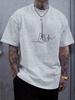 One Line Guitar Music Note Simple Print Unisexs Crew Neck Short Sleeve Casual Basic Summer Daily Soft Comfort Fit Wear Tee Shirt