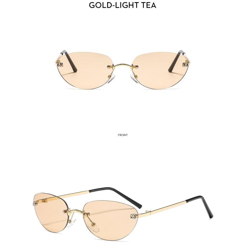 Women's sunglasses, men's and women's fashion frameless sunglasses, metal sunglasses