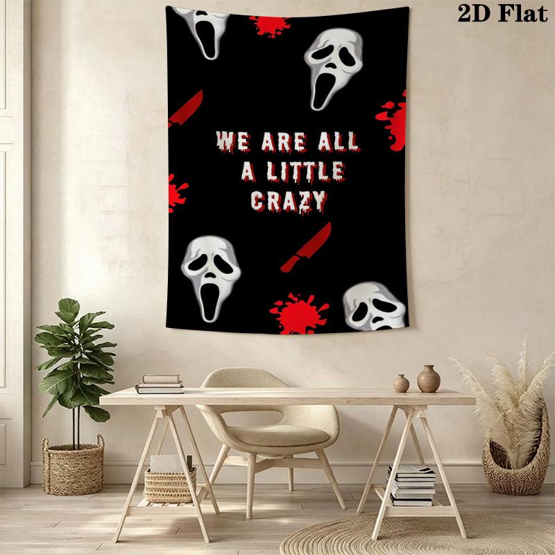 Horror Slasher Faces Tapestry Fashion Print Background Cloth Work Of Art Home Decor Background Wall Hanging Cloth