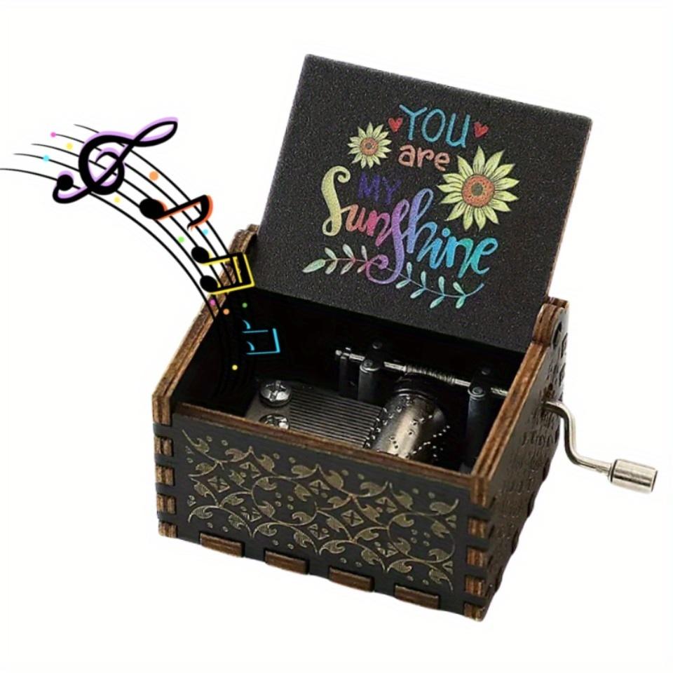 

New Year Gif Birthday Gift Queen Childrens Holiday Gifts Music Box Halloween Gifts Wooden Hand Cranked Christmas Gifts Black