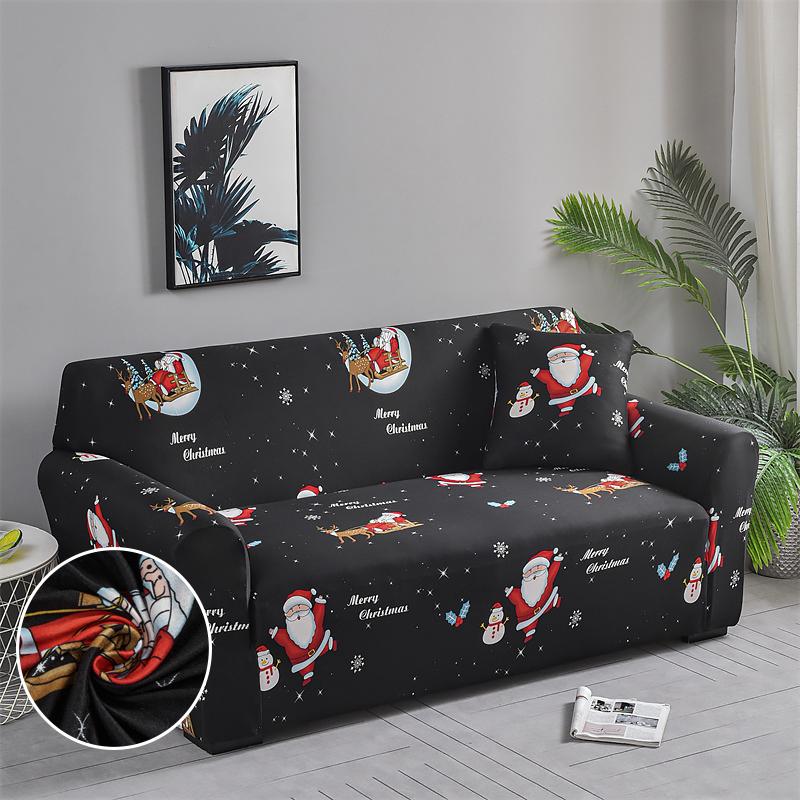 Christmas Sofa Slipcovers Stretch Sofa Cover for Living Room Kids Pets All Inclusive Couch Cover Non Slip Furniture Protector