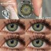 Color Contact Lenses Fashion Black Eye Lenses 1 Pair Beauty Gray Soft Contact Lenses Yearly Colored Lenses for Eyes