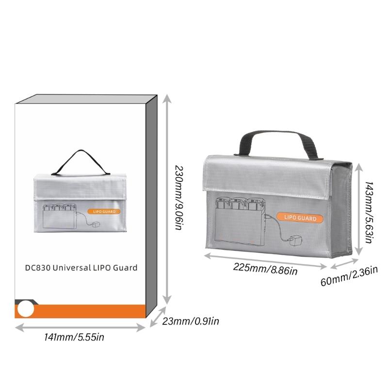 Fireproofs Battery Safety Bag for 4K/AVATA2 Drones, High Resistance Portable Storage Pouch