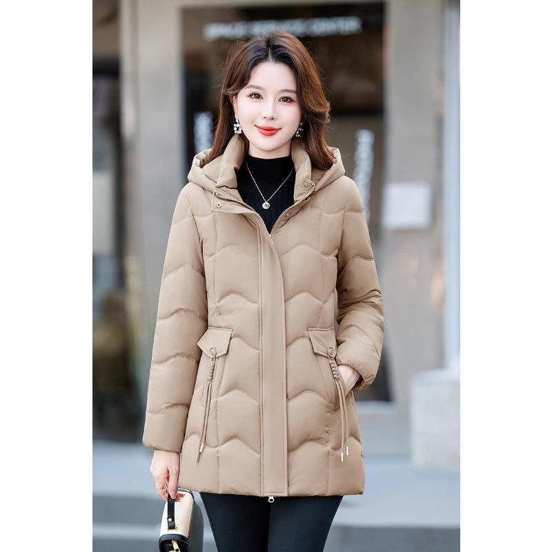 Down Cotton-padded Clothes Women's Medium and Long Slim-fitting and Thin Thickened Cotton-padded Clothes, New High-end Warm Cotton-padded Jackets