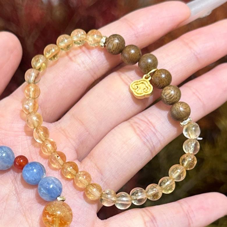 Jewelry Kyanite Citrine Bracelet Agate Agarwood Crystal Bracelet Bracelet High Sense