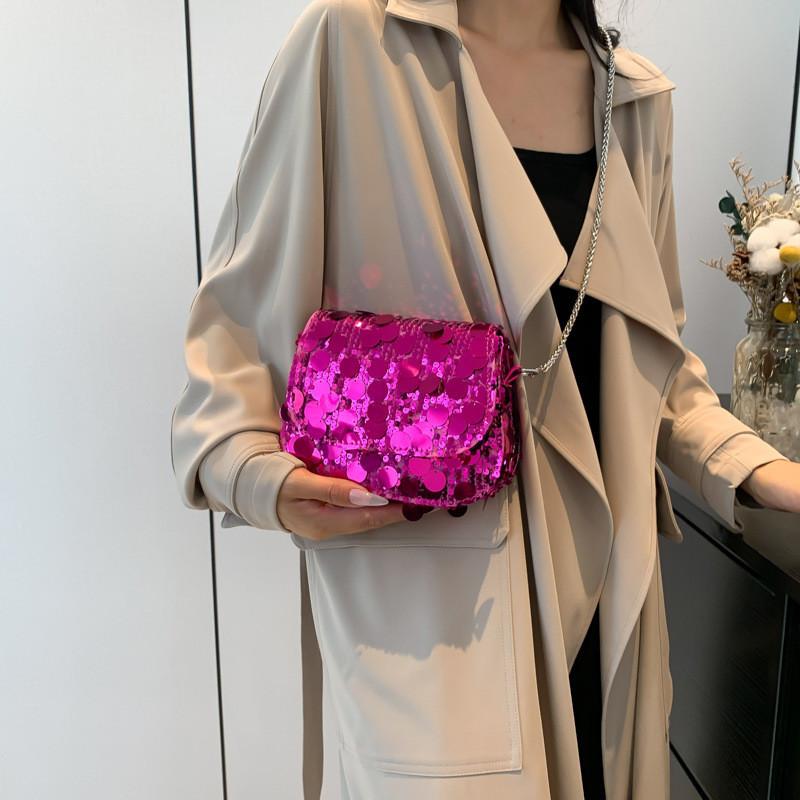 Stylish Sequined Small Square Bag For Women In Trendy Colors Perfect For Evenings