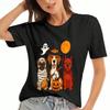 Halloween Boo Crew Unisex Baumwoll-T-Shirt, Premium-Baumwolle mit Grafikdruck, Langlebig, Lässig & Modisch, Süße Cartoon-Monster, Mumie, Kürbis, Sensenmann