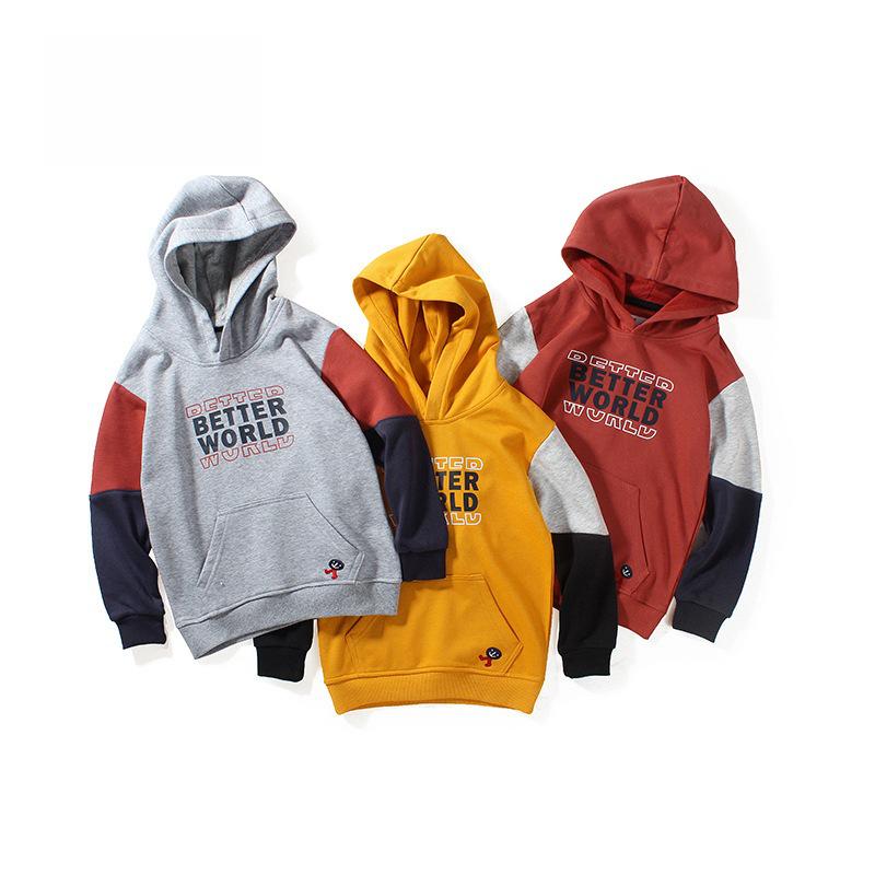 Neue Kapuzenpullover für Jungen im koreanischen Frühlingsstil: Dicke, warme Frottee-Oberteile für ältere Kinder