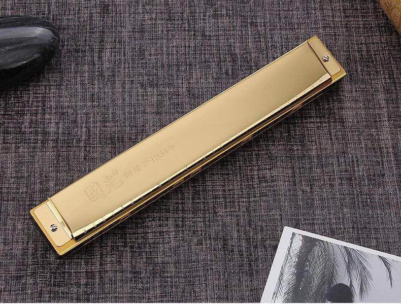Guoguang 24-Hole Double Reed Harmonica, C Key for Beginner Students and Self-Study, Suitable for All Ages