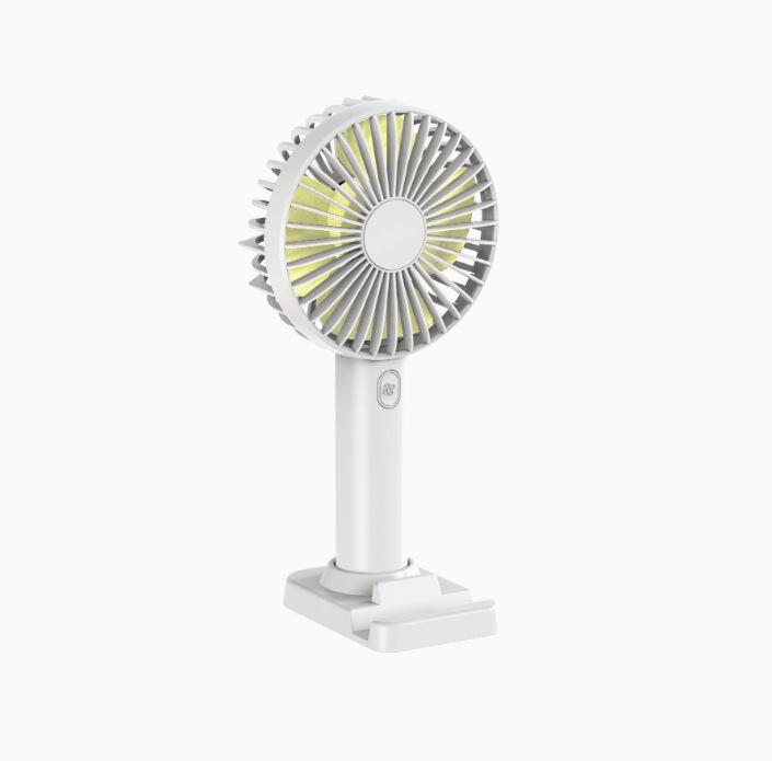 Portable Rechargeable Mini Fan with Colorful Lights, Foldable Design, and Optional Logo Printing