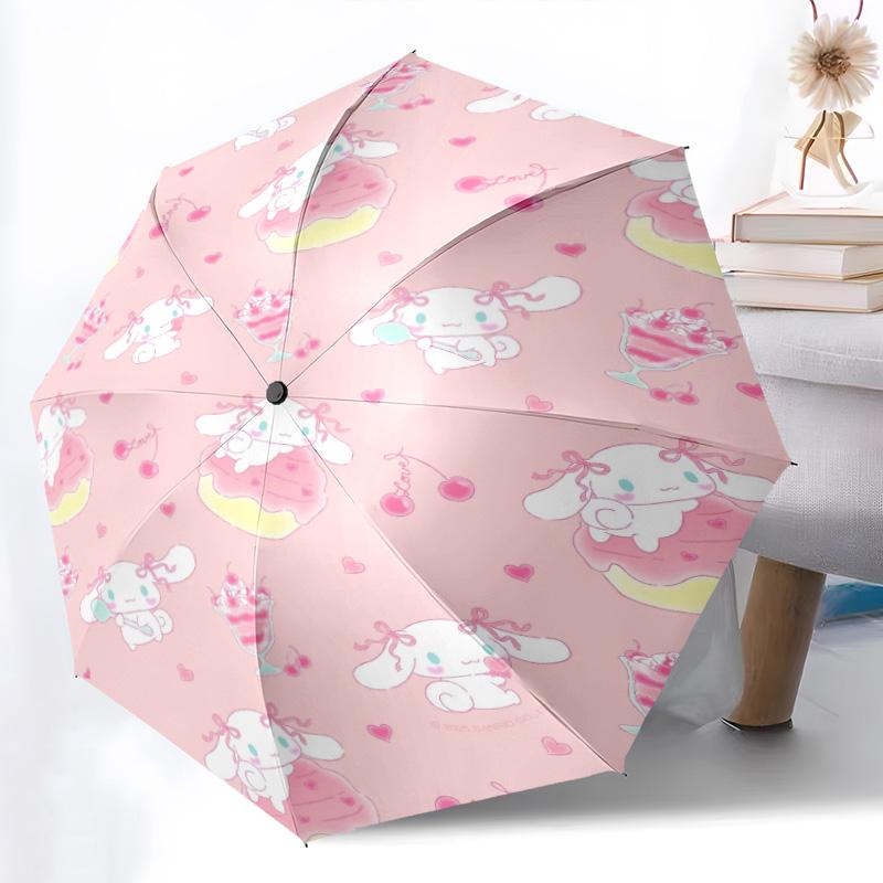 1pc Sanrio Umbrella Portable Folding Umbrella Iron Frame Hole Bone Structure Outdoor Home Umbrella