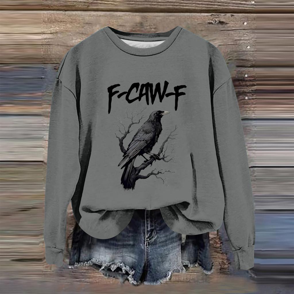 Women's Fashion Casual Long Sleeve Loose Printed Sweatshirt