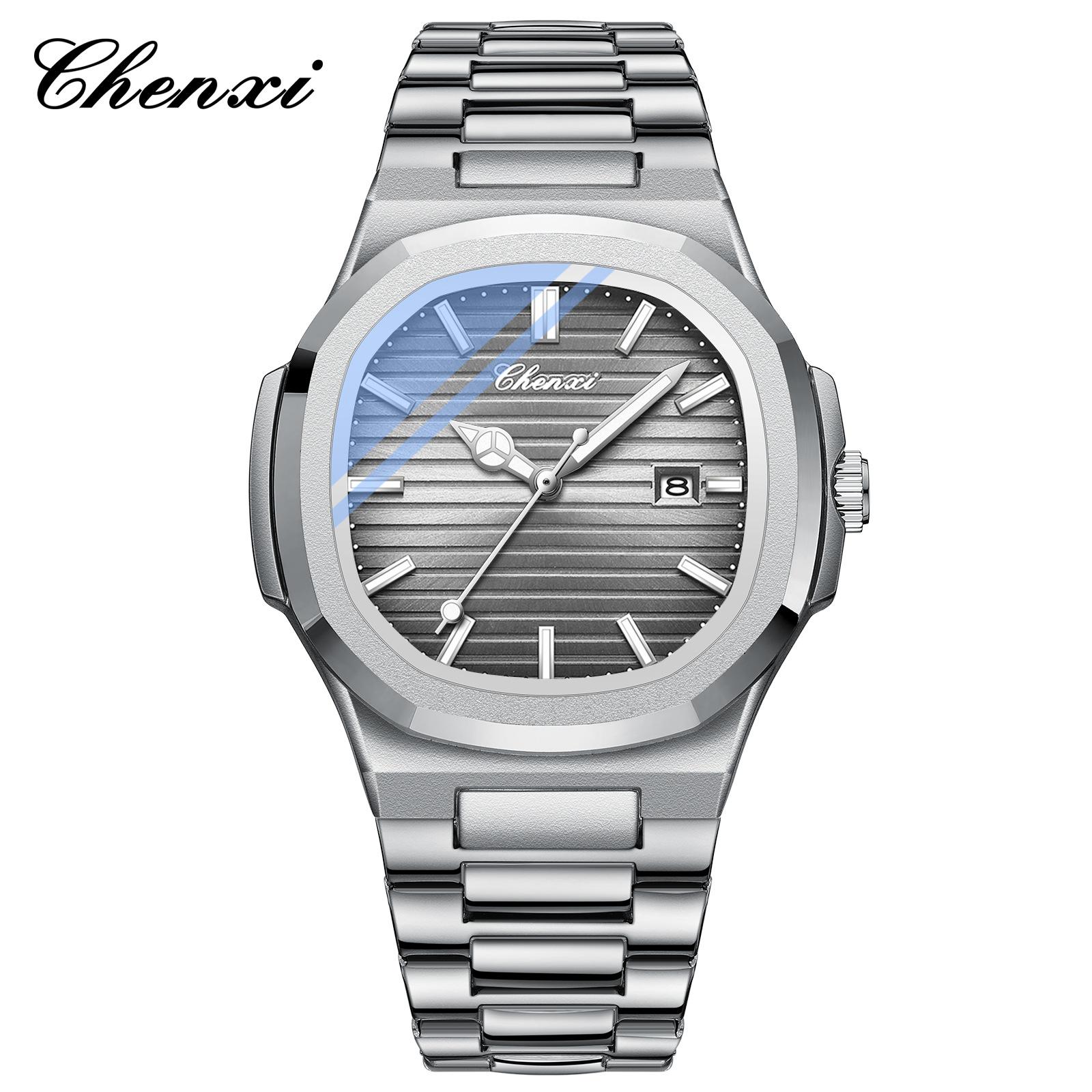 

CHENXI Роскошные наручные часы из нержавеющей стали Кварцевые Водонепроницаемые Светящиеся Мужские часы Reloj Hombre