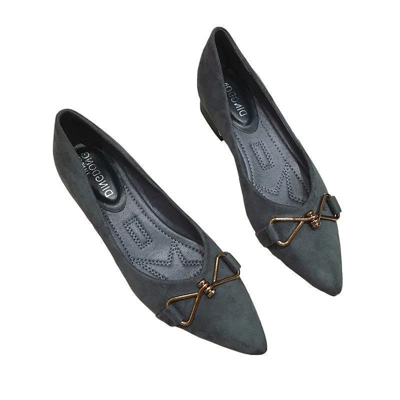 WTEMPO Office Ladies Spring Autumn Solid Color Slip-on Shoes for Commuting Women Large Size Casual Soft Sole Pumps Shoes