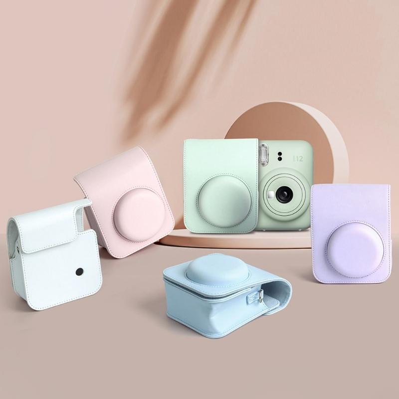 Camera Case PU Leather Soft Silicone Cover Bag for  Polaroid Film Camera Bag w/Shoulder Strap