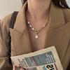 Hot selling baroque pearl pendant necklace retro imitation pearl chain necklace women's fashion sweater chain