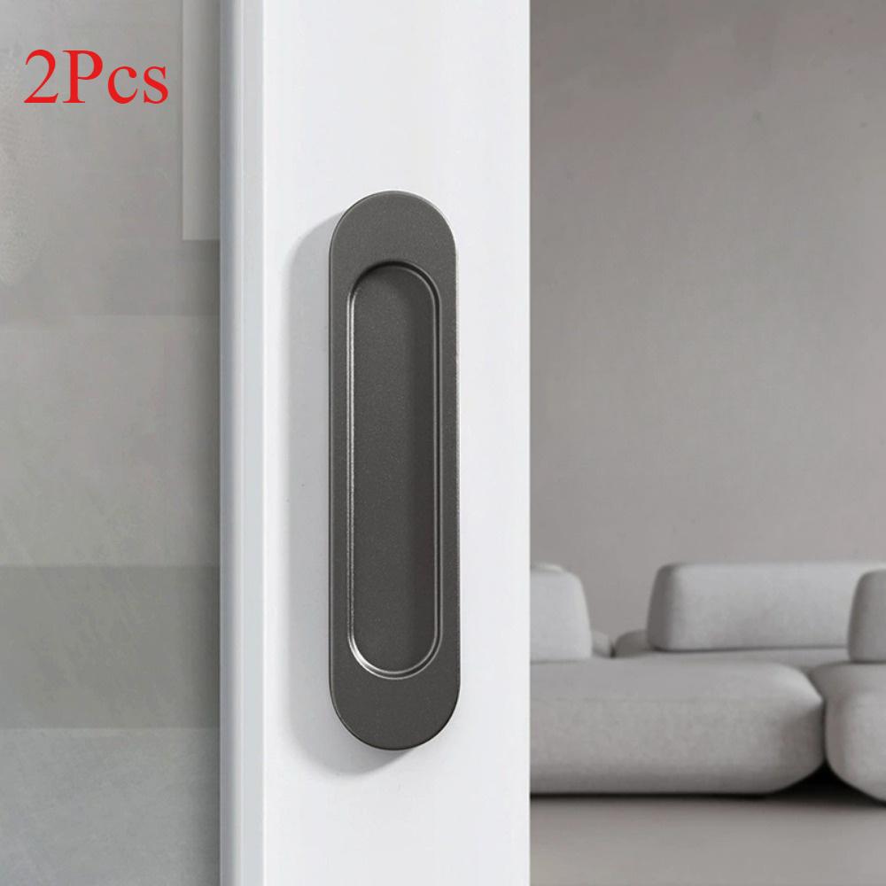 

2 шт. Раздвижная ручка для амбарной двери, скрытая мебельная фурнитура, самоклеящиеся ручки для стеклянной двери ванной комнаты Grey-R