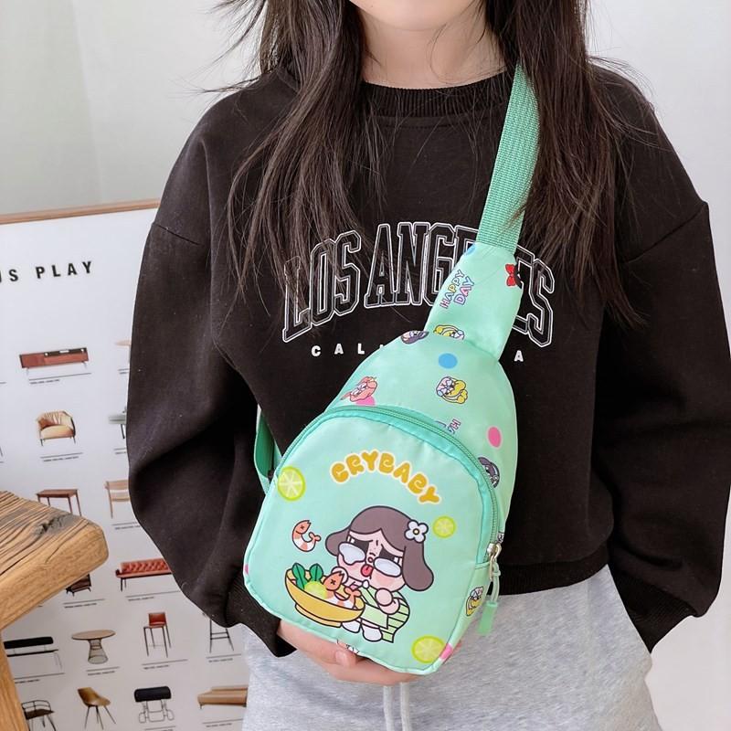Single Pattern Crybaby Shoulder Crossbody Bag For Kids Breathable Lightweight