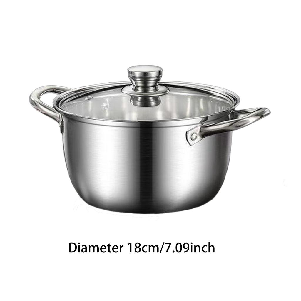 Stainless Steel Stock Pot Large Capacity Deep with Double Handle Modern Universal Base Soup Pot Non Stick Stockpot for Vegetable