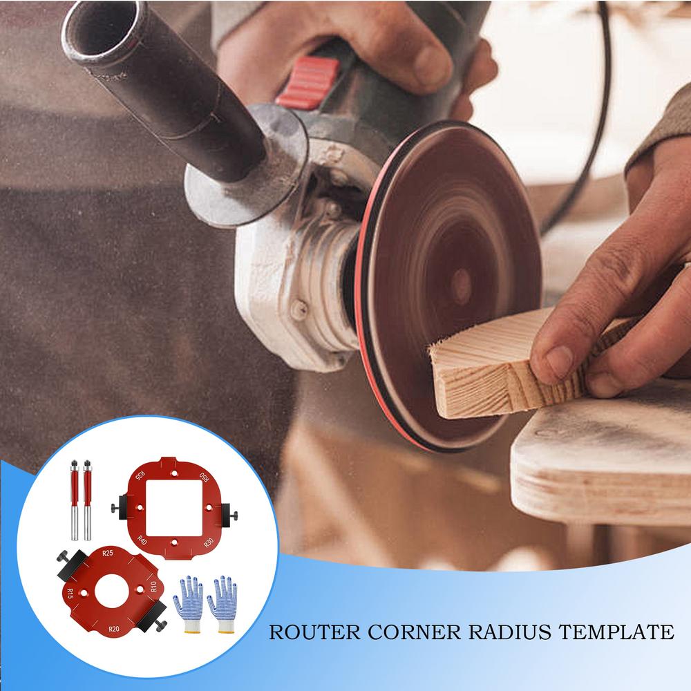 Woodworking Round Corner Radius Template 2X Arc Angle Positioning Templates Routing Guide Set Aluminum Alloy Arc Cutting