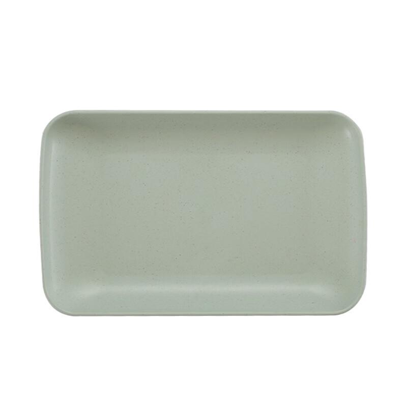 ZISIZ Large Nordic Pink Wheat Straw Divided Rectangular Serving Plate, 3-Pack