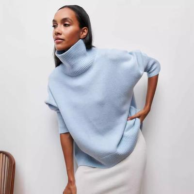 Autumn Winter Women Loose Turtleneck Sweater Oversize Long Sleeve Top Autumn Casual Loose Jumper Thick Warm Knitted Pullovers for Women