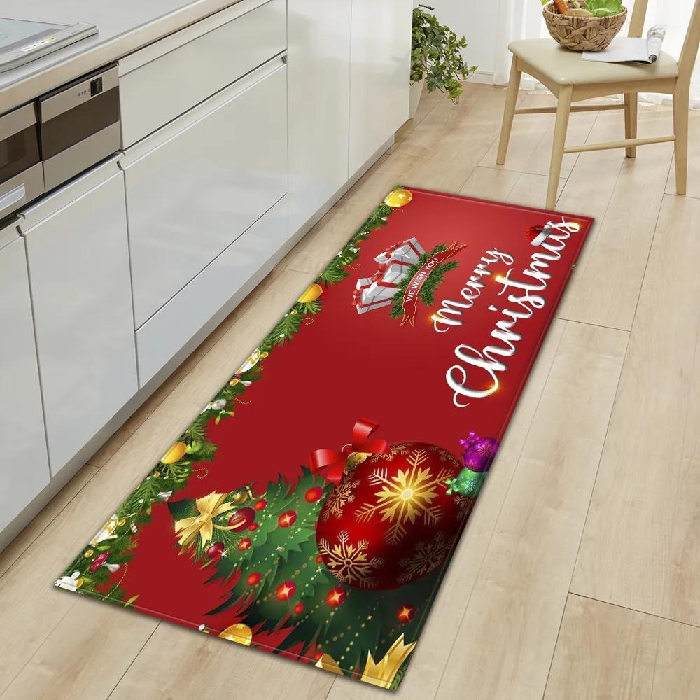 

Різдвяний килим на кухню Домашній вхідний килимок Вітальня Коридор Спальня Декоративний килим на підлогу Ванна кімната Нековзкий килимок 40x120cm