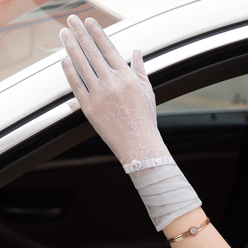 Spring and Summer Sun Protection Gloves Lace Light and Breathable Touch Screen Gloves for Women Driving Breathable Outdoor Sunshade Cycling Gloves