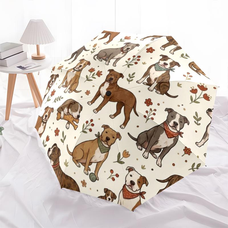 1 PC Automatic Folding Umbrella - Cute Dog Pattern, Portable & Foldable Design with 8 Ribs, Christmas Birthday Gifts