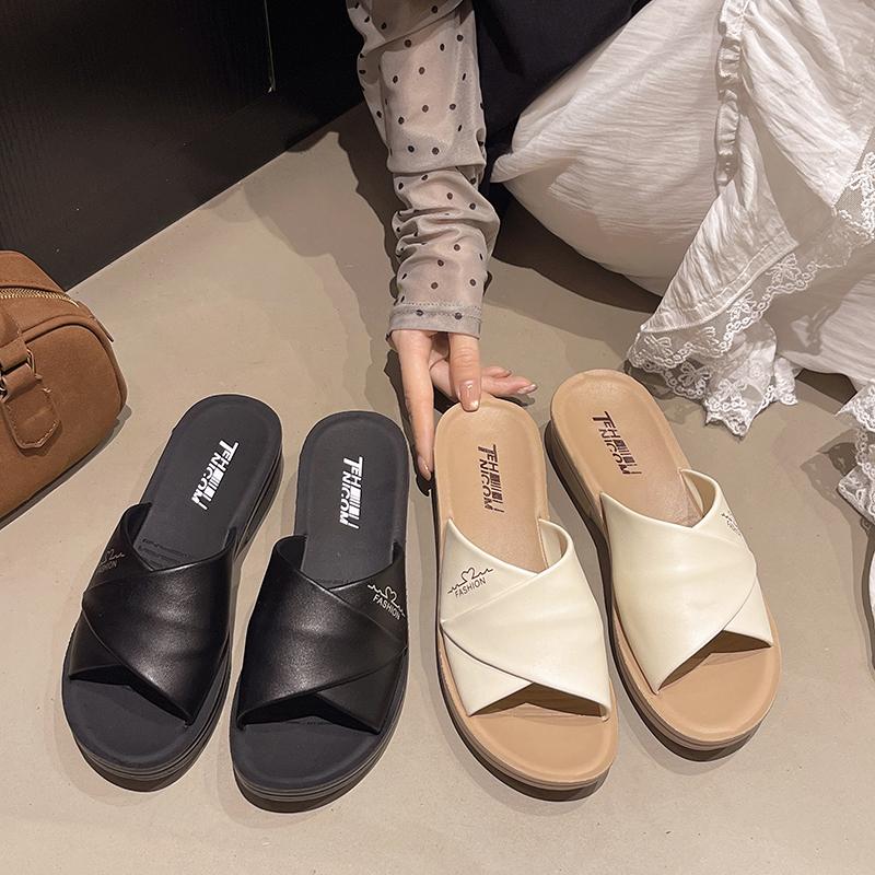 Fashion Designer Summer Ladies Slippers New Fashion Thick Sole Wedge Women's Sandals High Heel Sandal Open Toe Fish Mouth Shoes