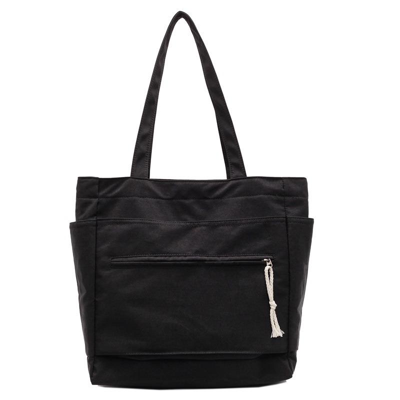 New Canvas Bag Women's Large-capacity Casual Versatile Simple Shoulder Bag Spring and Summer College Student Tote Bag