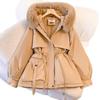 Parker comfortable warm fabric cover women's fat mm large size simple and fashionable versatile down cotton clothes