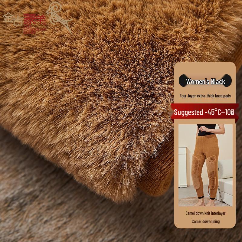 Men's and Women's Fleece-Lined Extra Thick Wool-Cotton Pants for Winter Warmth