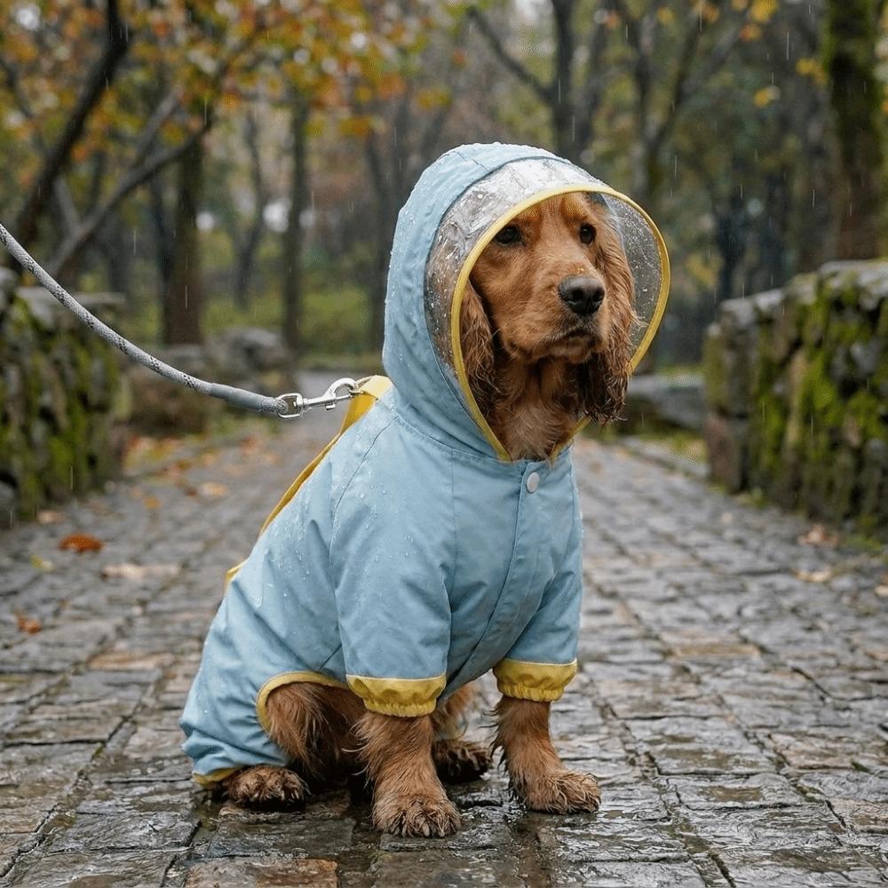 Windproof Dog Hooded Raincoat Waterproof Pet Waterproof Cloak Dog Rain Cloak Rainy Day