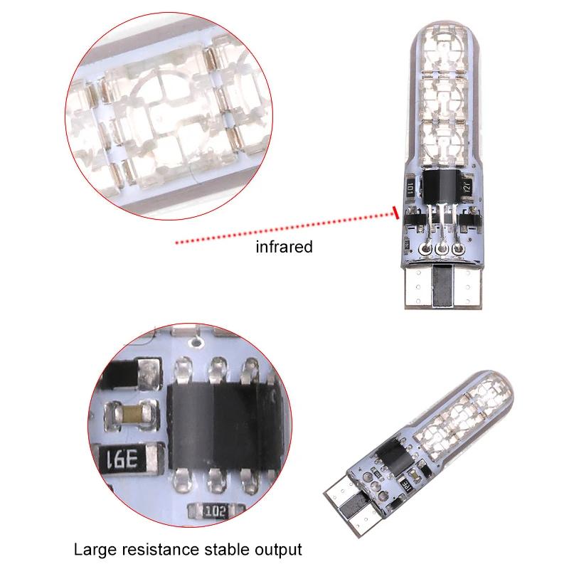 2x T10 Wasserdicht W5w 501 Auto Keil Seitenlicht Glühbirne-6SMD 5050 RGB 7 Farbe LED Fernbedienung (Keine Batterie)Blitzlicht Keillampe